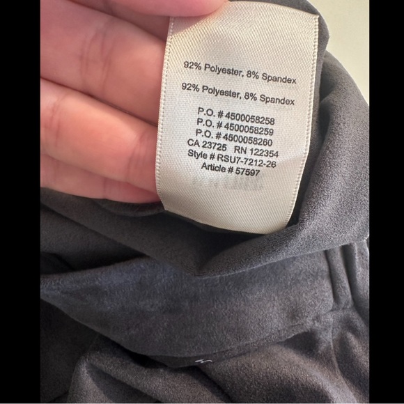 New WILFRED FREE Artizia Nescher Skirt Gray Faux suede Wrap Mini Short Pull On - Picture 10 of 11